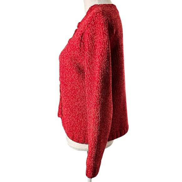 ❗️SOLD❗️Papagallo Crewneck Button Down Chenille Cardigan - Picture 2 of 6